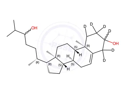 Chemical structure of 24(R/S)-hydroxycholesterol-d7
