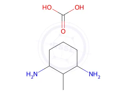 Chemical structure of carbonic acid, compound with 2-methylcyclohexane-1,3-diamine (1:1)