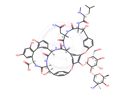 Chemical structure of Vancomycin Didechloro Impurity