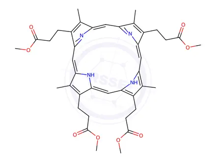 Chemical structure of 3,8,12,17-Tetramethyl-21H,23H-porphyrin-2,7,13,18-tetrapropionic acid tetramethyl ester