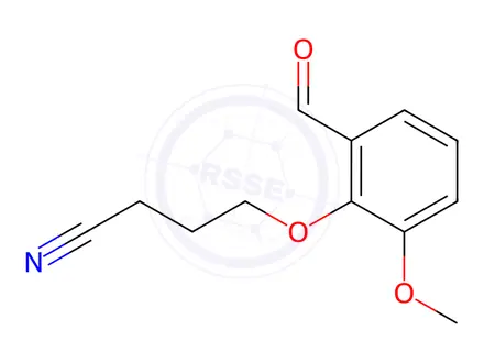 Chemical structure of 4-(2-Formyl-6-methoxyphenoxy)butanenitrile