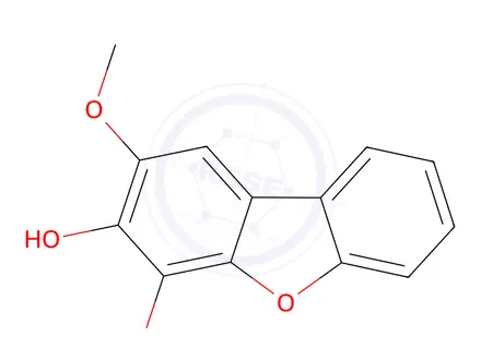 Chemical structure of 2,4-Dimethoxydibenzo[b,d]furan-3-ol