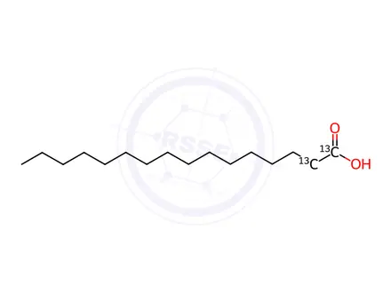 Chemical structure of Hexadecanoic Acid-1,2-13C2