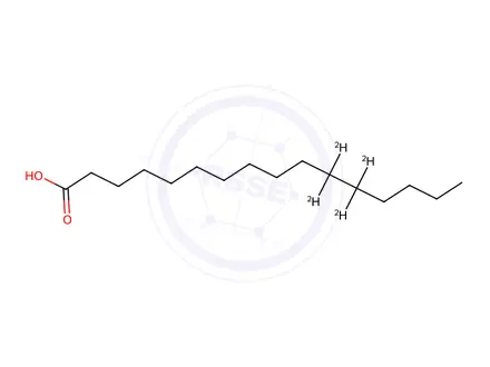 Chemical structure of Hexadecanoic-11,11,12,12-d4 Acid