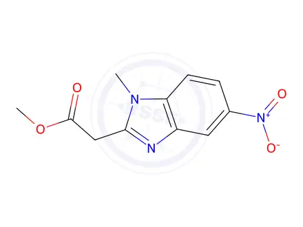 Chemical structure of methyl 2-(1-methyl-5-nitro-1H-benzo[d]imidazol-2-yl)acetate