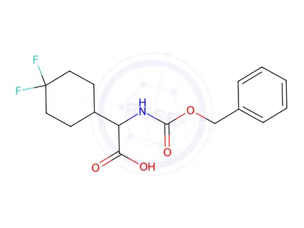 Chemical structure of 2-(((Benzyloxy)carbonyl)amino)-2-(4,4-difluorocyclohexyl)acetic acid