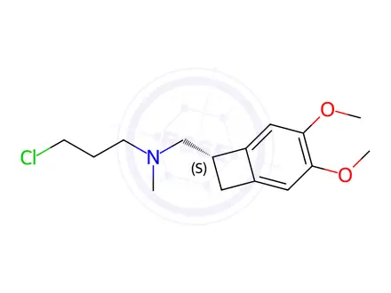 Chemical structure of (S)-3-Chloro-N-((3,4-dimethoxybicyclo[4.2.0]octa-1,3,5-trien-7-yl)methyl)-N-methylpropan-1-amine
