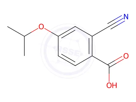 Chemical structure of 2-cyano-4-(propan-2-yloxy)benzoic acid