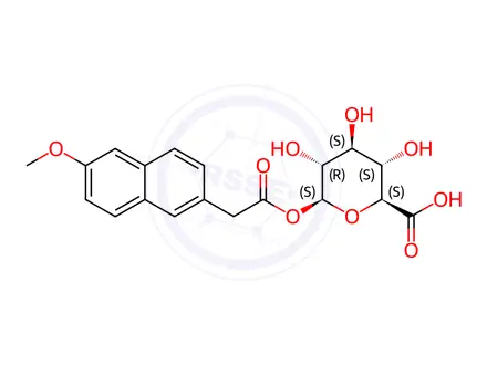 Chemical structure of Demethyl Naproxen Acyl-β-D-glucuronide