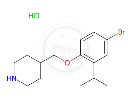 Chemical structure of 4-[(4-Bromo-2-isopropylphenoxy)methyl]piperidine hydrochloride