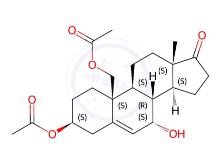 Chemical structure of Androst-5-en-17-one, 3,19-bis(acetyloxy)-7-hydroxy-, (3beta,7alpha)-(9CI)
