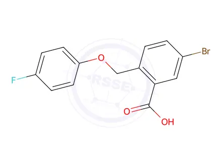 Chemical structure of 5-Bromo-2-((4-fluorophenoxy)methyl)benzoic acid