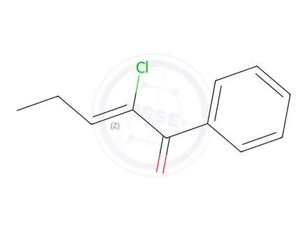 Chemical structure of 2-Penten-1-one, 2-chloro-1-phenyl-, (Z)-(9CI)