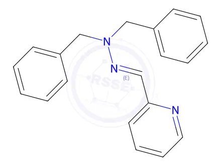 Chemical structure of 2-[(1E)-(dibenzylhydrazin-1-ylidene)methyl]pyridine