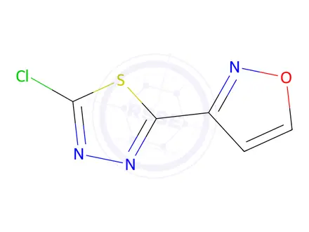 Chemical structure of 2-chloro-5-(1,2-oxazol-3-yl)-1,3,4-thiadiazole