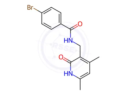 Chemical structure of BENZAMIDE, 4-BROMO-N-[(1,2-DIHYDRO-4,6-DIMETHYL-2-OXO-3-PYRIDINYL)METHYL]-
