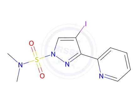 Chemical structure of 4-Iodo-N,N-dimethyl-3-(pyridin-2-yl)-1H-pyrazole-1-sulfonamide