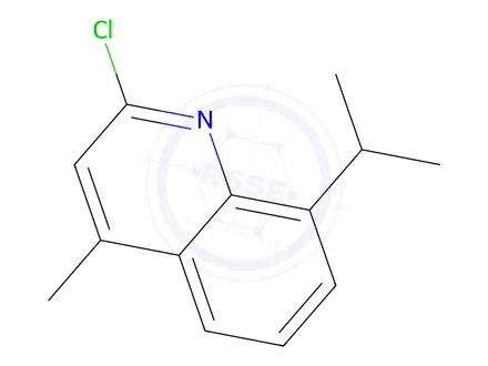 Chemical structure of 2-chloro-4-methyl-8-(propan-2-yl)quinoline