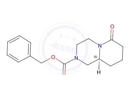 Chemical structure of (S)-6-Oxo-octahydro-pyrido[1,2-a]pyrazine-2-carboxylic acid benzyl ester