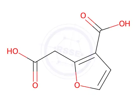 Chemical structure of 2-Furanacetic acid, 3-carboxy-