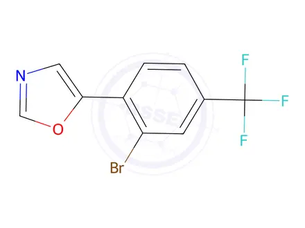 Chemical structure of 5-(2-Bromo-4-(trifluoromethyl)phenyl)oxazole