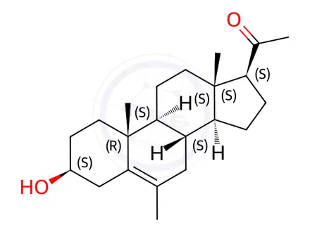 Chemical structure of 6-Methylpregnenolone