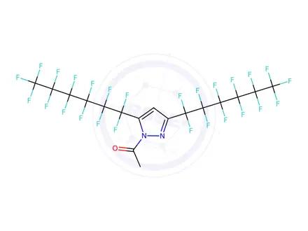 Chemical structure of 1-Acetyl-3,5-bis(perfluorohexyl)pyrazole
