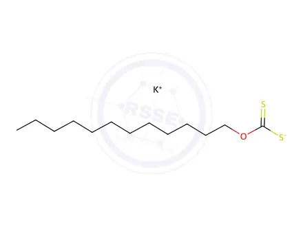 Chemical structure of Potassium Dodecyl Xanthate