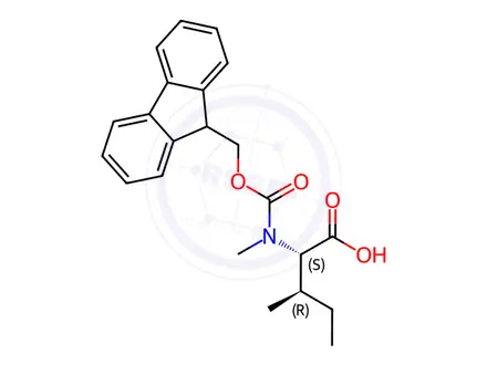 Chemical structure of N-[(9H-Fluoren-9-ylmethoxy)carbonyl]-N-methyl-L-alloisoleucine
