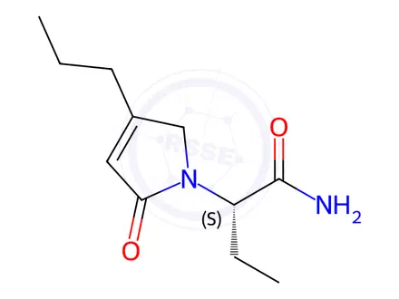 Chemical structure of (S)-2-(2-Oxo-4-propyl-2,5-dihydro-1H-pyrrol-1-yl)butanamide