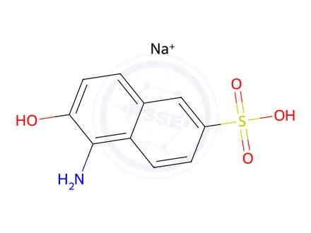 Chemical structure of 1-Amino-2-naphthol-6-sulfonic acid