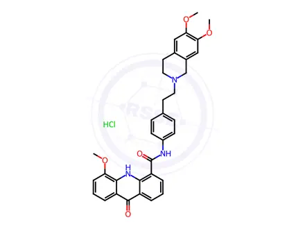 Chemical structure of Elacridar Hydrochloride
