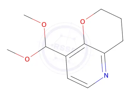 Chemical structure of 8-(Dimethoxymethyl)-3,4-dihydro-2H-pyrano[3,2-b]pyridine