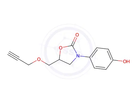 Chemical structure of 3-(4-Hydroxyphenyl)-5-[(2-propynyloxy)methyl]-2-oxazolidinone