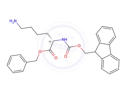 Chemical structure of benzyl 2-(((9H-fluoren-9-yl)Methoxy)carbonylaMino)-6-aMinohexanoate