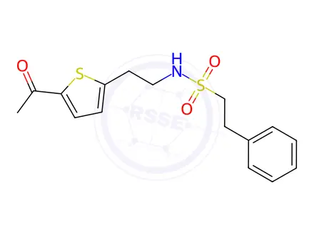 Chemical structure of N-(2-(5-Acetylthiophen-2-yl)ethyl)-2-phenylethane-1-sulfonamide