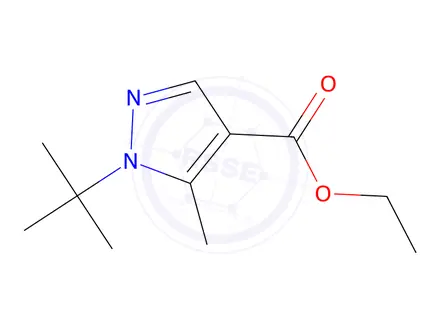 Chemical structure of Ethyl 1-(tert-butyl)-5-methyl-1H-pyrazole-4-carboxylate