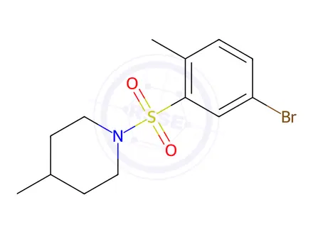 Chemical structure of 1-((5-Bromo-2-methylphenyl)sulfonyl)-4-methylpiperidine
