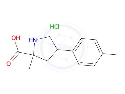 Chemical structure of 2-Methyl-4-(4-methylphenyl)pyrrolidine-2-carboxylic Acid Hydrochloride