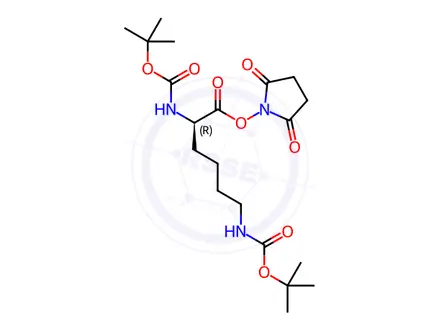 Chemical structure of Boc-D-Lys(Boc)-OSu