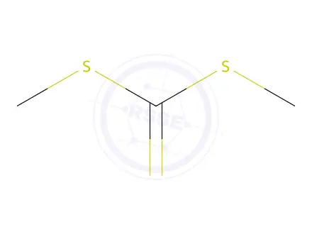 Chemical structure of Dimethylester kyseliny trithiouhlicite [Czech]