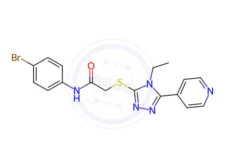 Chemical structure of N-(4-Bromophenyl)-2-((4-ethyl-5-(pyridin-4-yl)-4H-1,2,4-triazol-3-yl)thio)acetamide