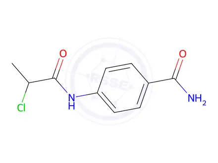 Chemical structure of 4-[(2-Chloropropanoyl)amino]benzamide