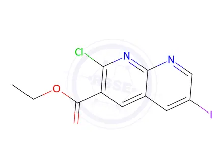 Chemical structure of Ethyl 2-Chloro-6-iodo-1,8-naphthyridine-3-carboxylate