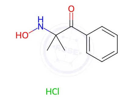 Chemical structure of 2-(HYDROXYAMINO)-2-METHYL-1-PHENYLPROPAN-1-ONE HYDROCHLORIDE