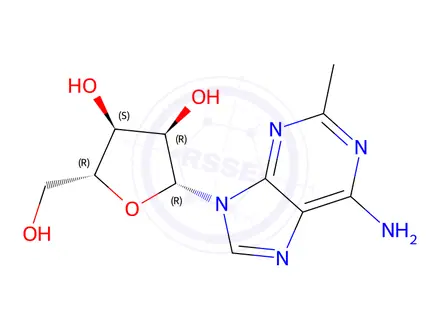 Chemical structure of C2-Methyladenosine