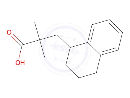 Chemical structure of 2,2-Dimethyl-3-(1,2,3,4-tetrahydronaphthalen-1-yl)propanoic acid