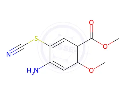 Chemical structure of Methyl 4-amino-2-methoxy-5-thiocyanobenzoate