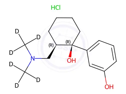 Chemical structure of (+)-O-Desmethyl Tramadol-d6 Hydrochloride