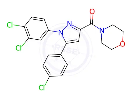 Chemical structure of [5-(4-chlorophenyl)-1-(3,4-dichlorophenyl)-1H-pyrazol-3-yl](morpholino)methanone